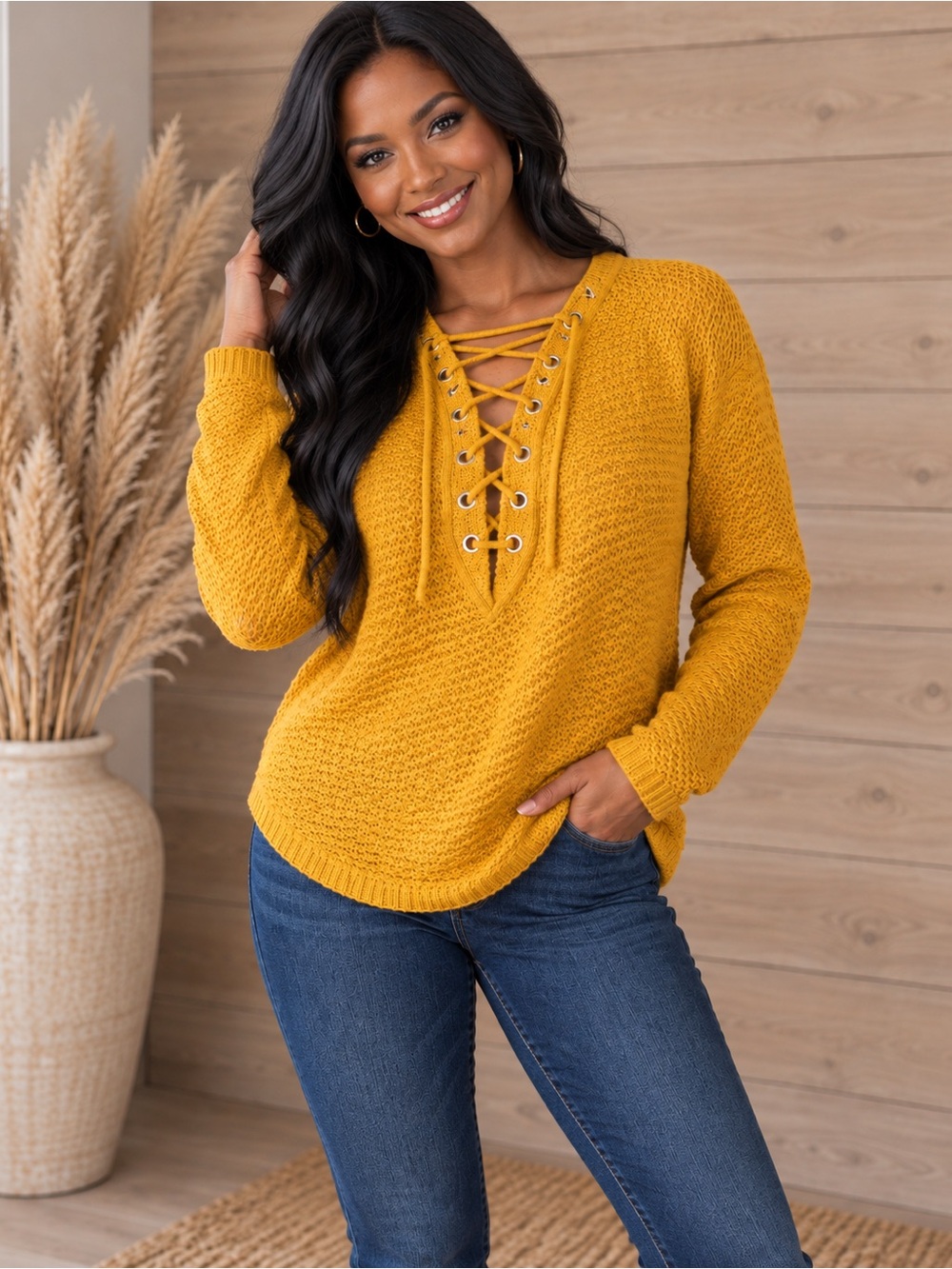 Mustard Yellow Long Sleeve Top - NWT - Picture 7 of 16